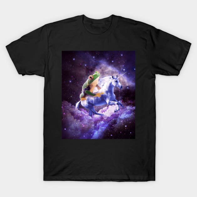 Frog Riding Unicorn T-Shirt by Random Galaxy